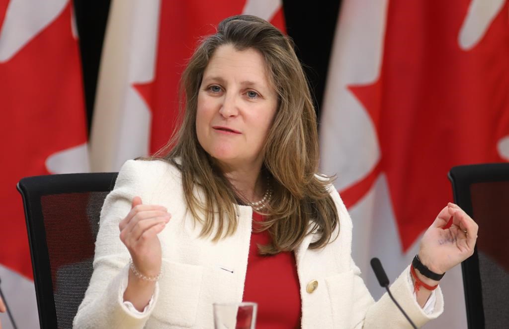 Freeland doesn't rule out new taxes on wealthy or corporate Canada in upcoming budget