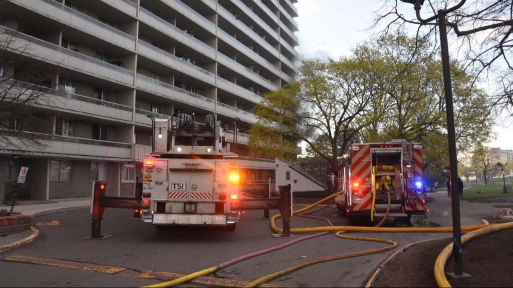 One adult, two children rescued from Overbrook highrise fire. Arson unit investigating