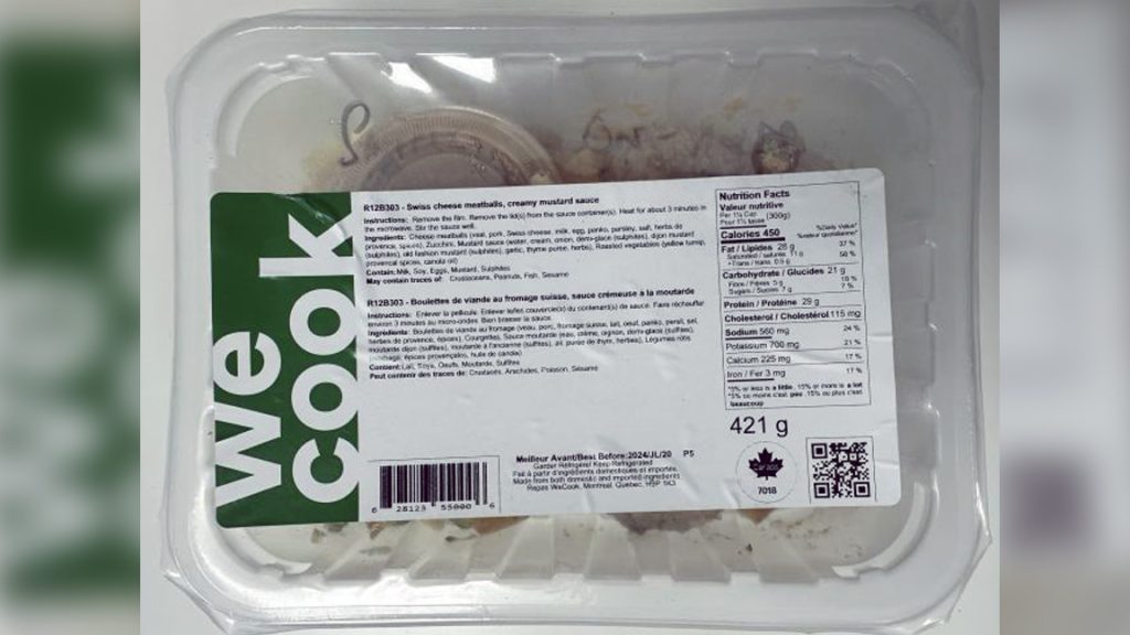 WeCook brand Swiss cheese meatballs recalled due to Listeria concerns