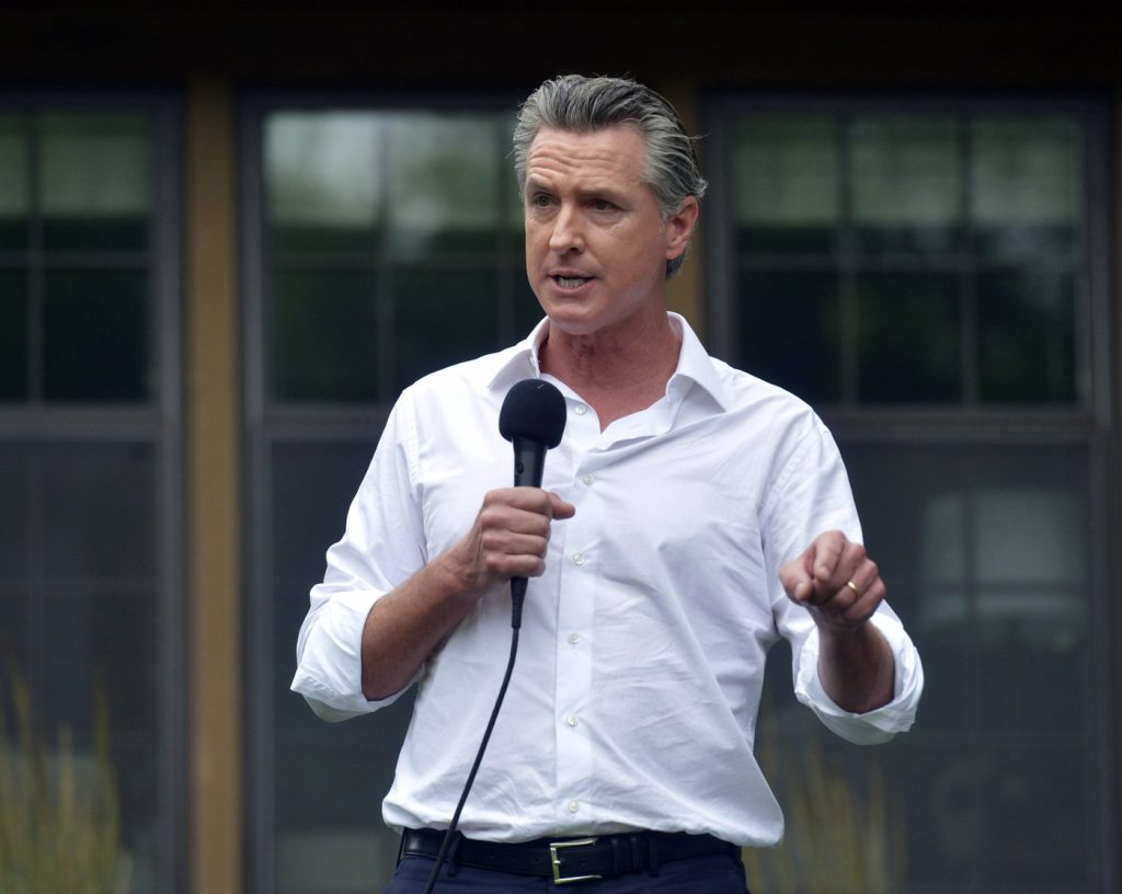 California's Gavin Newsom touts his support for President Joe Biden and