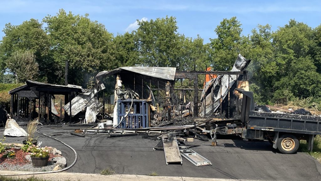 A fire tore through a single-family home in Eganville, Ont., in the early hours of Aug. 23. (Bonnechere Fire Department)