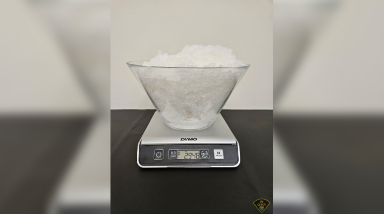 Police seized suspected crystal methamphetamine