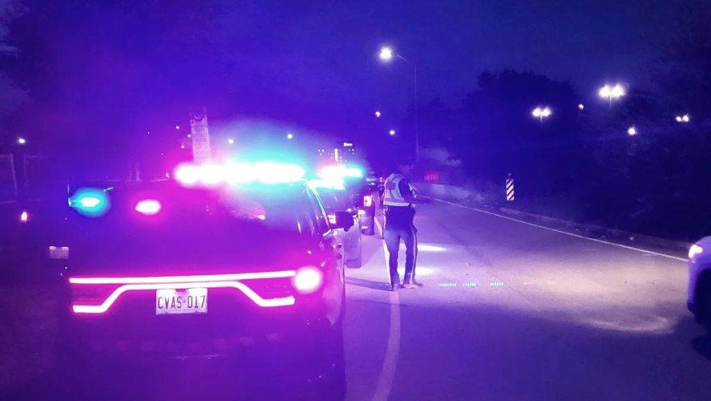 An Ottawa officer from OPP conducting a traffic stop over the Labour Day long weekend. (OPP)