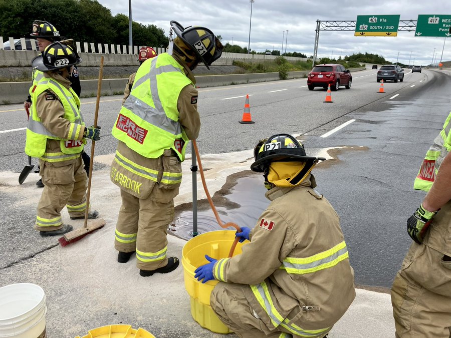 HazMat contains fuel leak on Hwy. 417 near Bayshore