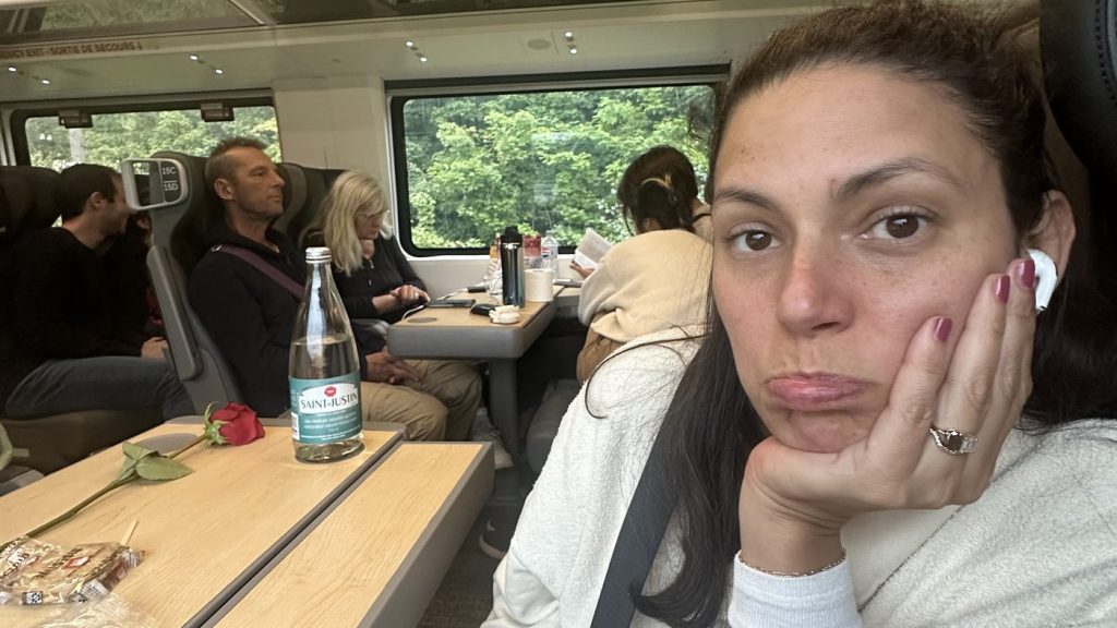 Marcella Malt pictured with snacks Via Rail provided to her and other stranded passengers after the train broke down between Montreal and Quebec City on Saturday