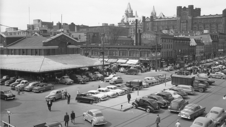 Historic Image of the ByWard Market, 1954 (City of Ottawa Archives)