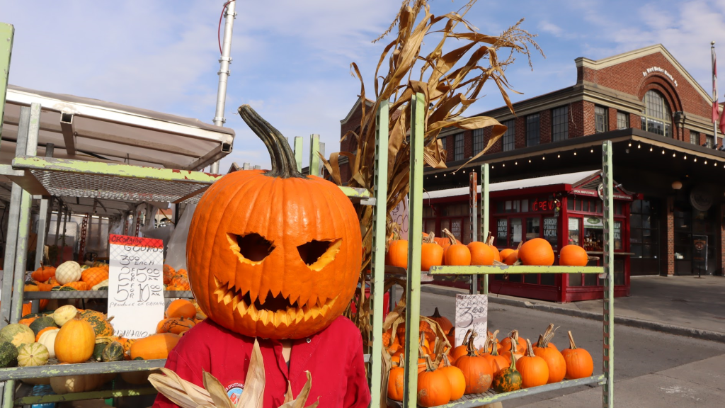 A carved pumpkin at the Byward Market.