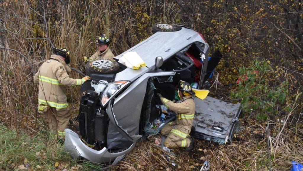 Driver extricated following south-end rollover