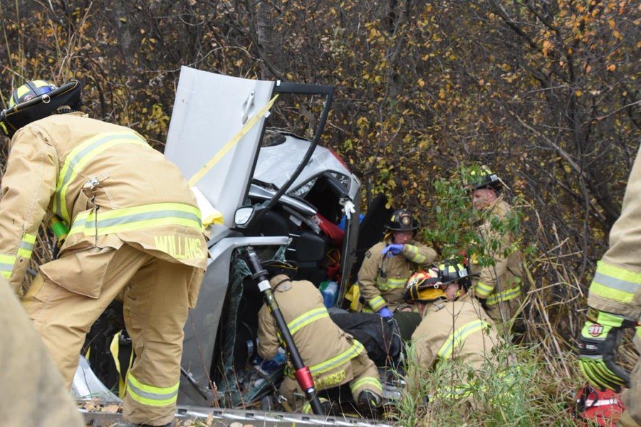 Driver extricated following south end rollover