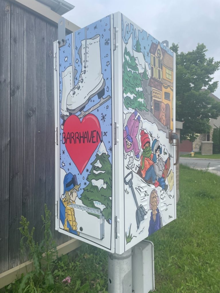 Vinyl wrapped control box in Barrhaven. Photo by City of Ottawa.