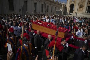 Catholic faithful pay their final respects to Pope Francis as public viewing begins