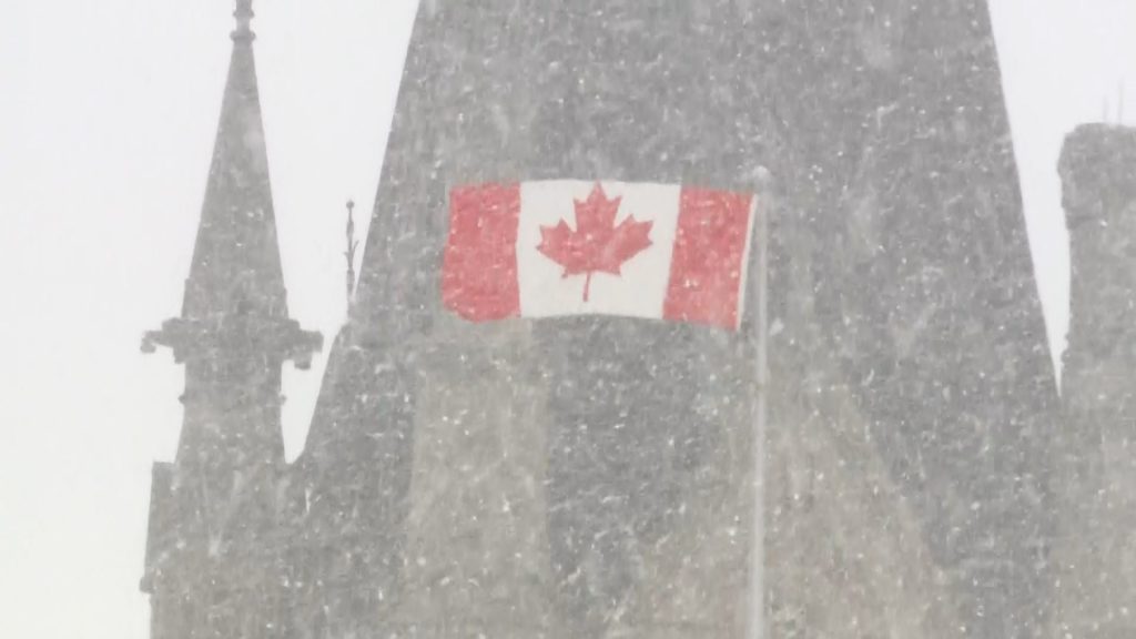 Canada flag Parliament Hill