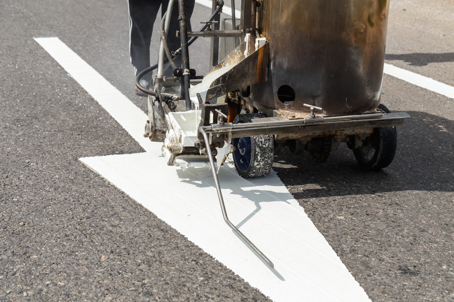 Fast Fading Road Lines Could Cause City To Change Painting Tactics   Road Line Painting Adobestock Scaled 